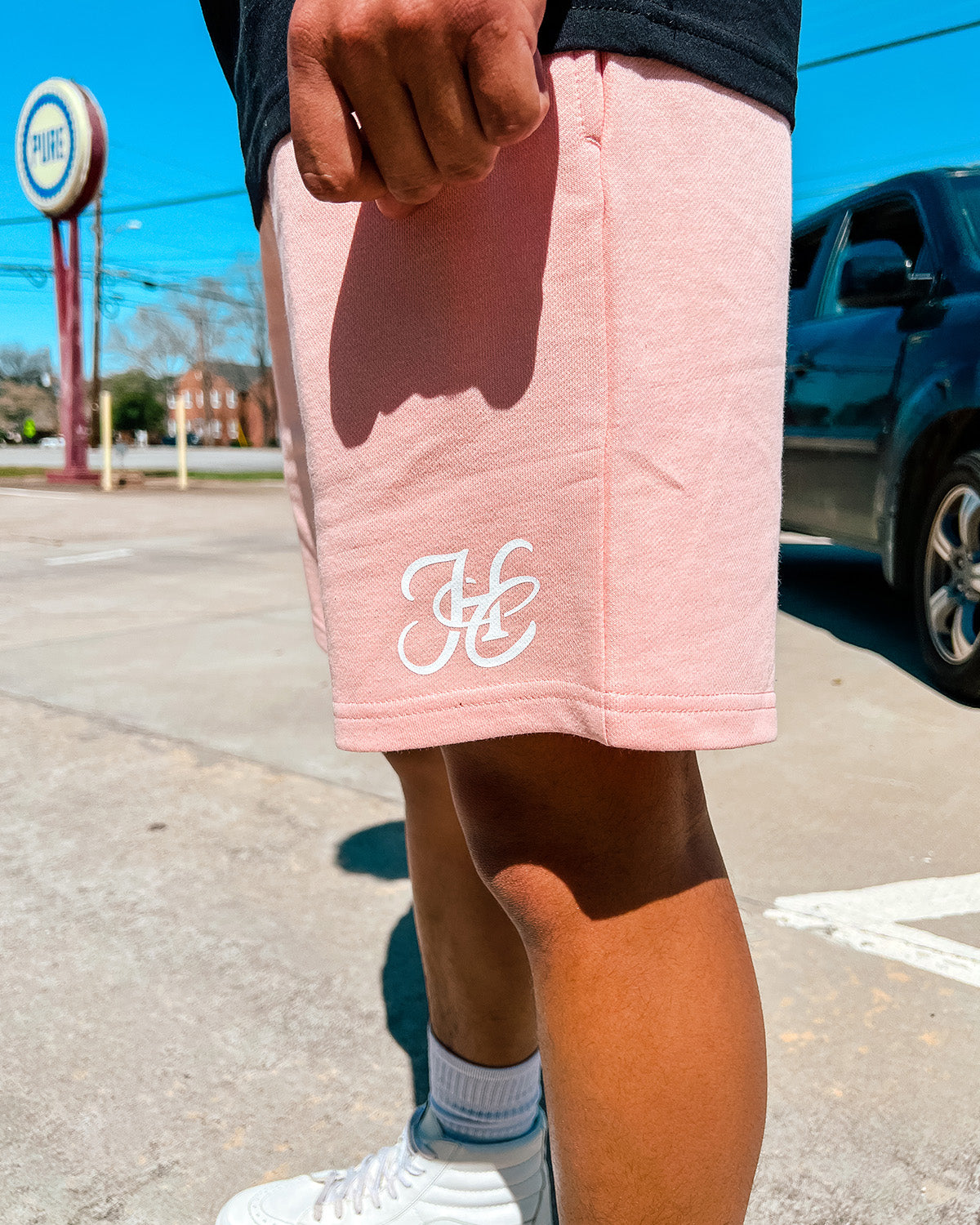 French – Creation JSCS His Supply Terry White & Blush Shorts —