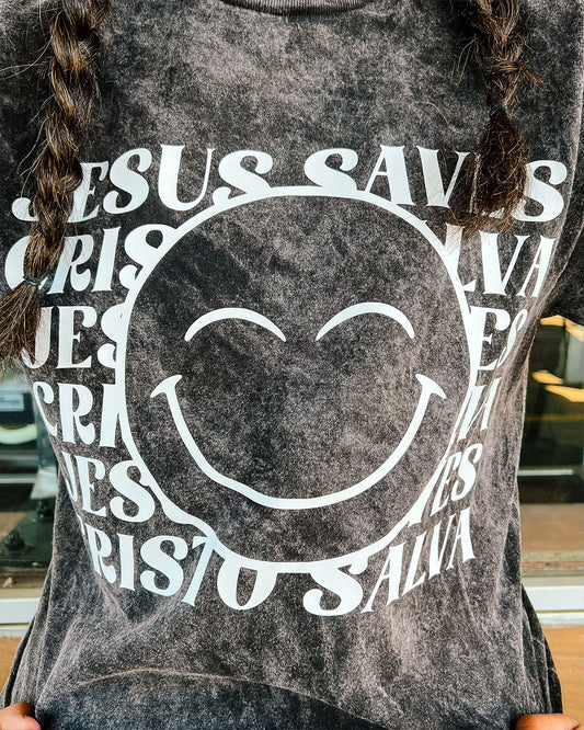 JSCS Mineral Wash T-shirt โ Black & White