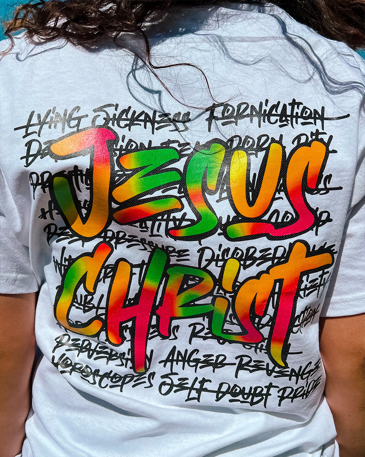 Jesus Christ Covers T-shirt โ White