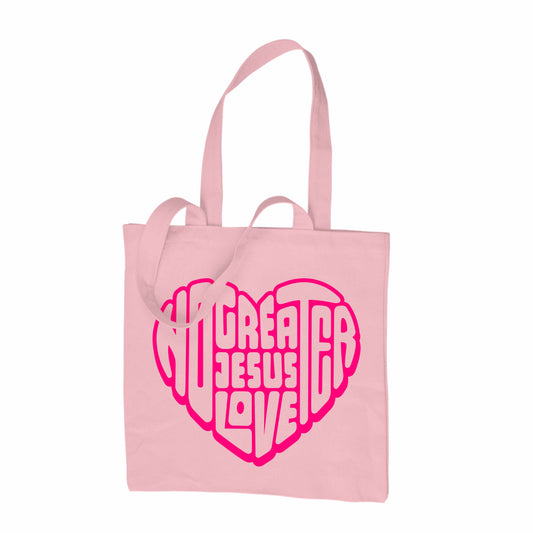 No Greater Love Tote Bag - Light Pink