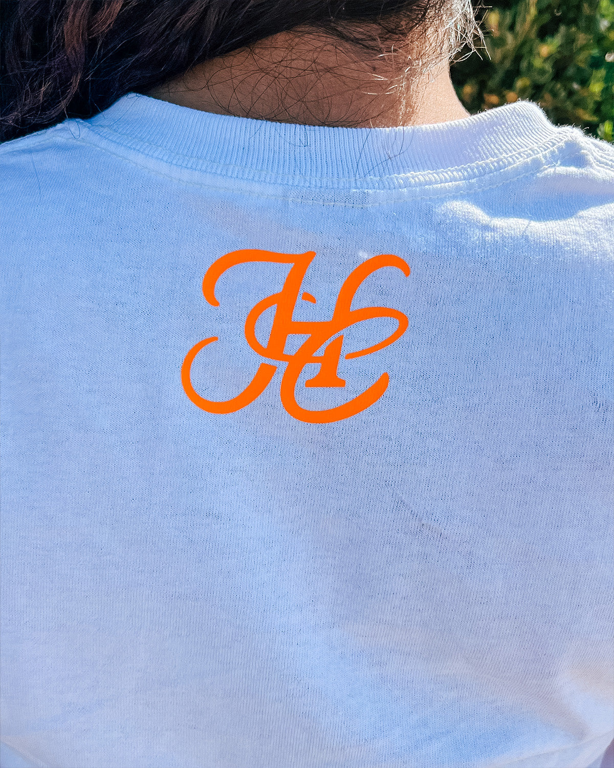 JSCS Campaign T-shirt — White, Orange/Pink